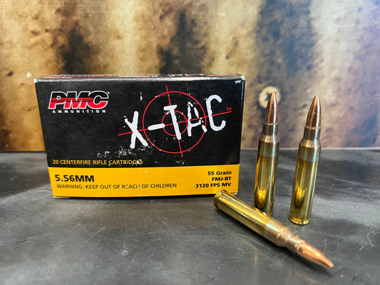 PMC 556X X-Tac 5.56x45mm NATO 55 gr, Full Metal Jacket Boat-Tail (FMJBT), 1,000 Round